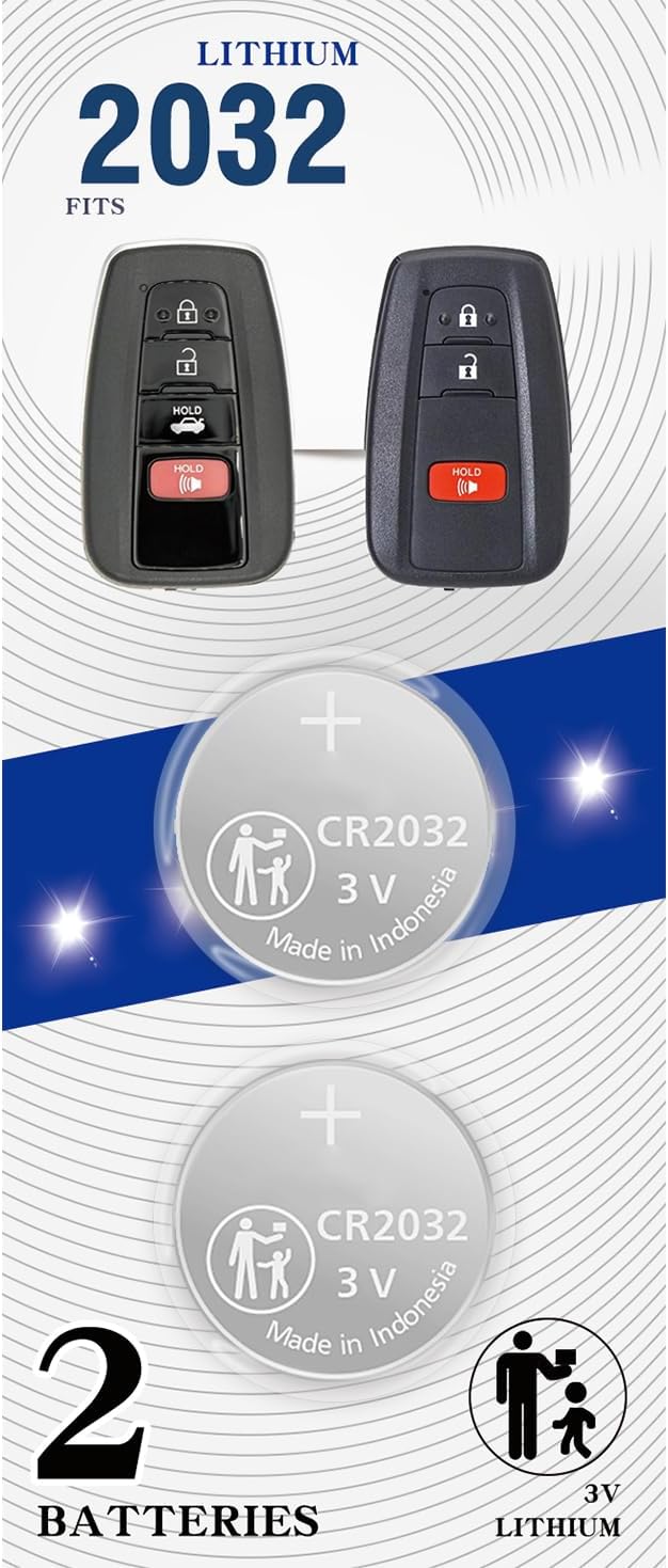 Amazon.com: uuam (2Pack CR2032 2032 Remote Key Fob Battery Replacement ...