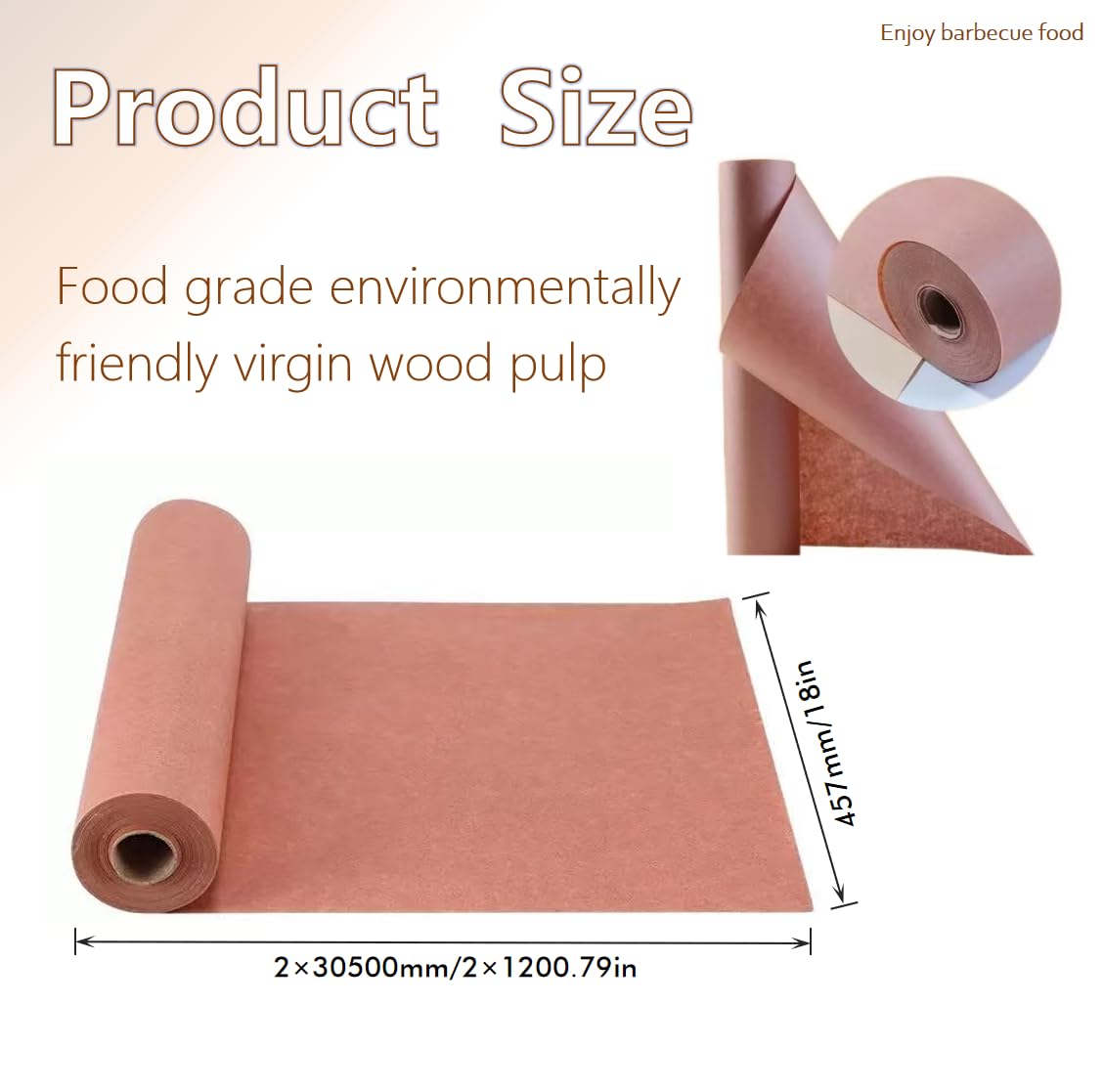 Butcher Paper61m – Metzgerpapier Rosa für BBQ, Grill & Smoker – 2 Rollen45,7 cm x 30,5 m – butcher-paper,burger papier – Hitzebeständig & Atmungsaktiv für saftiges Grillgutgut