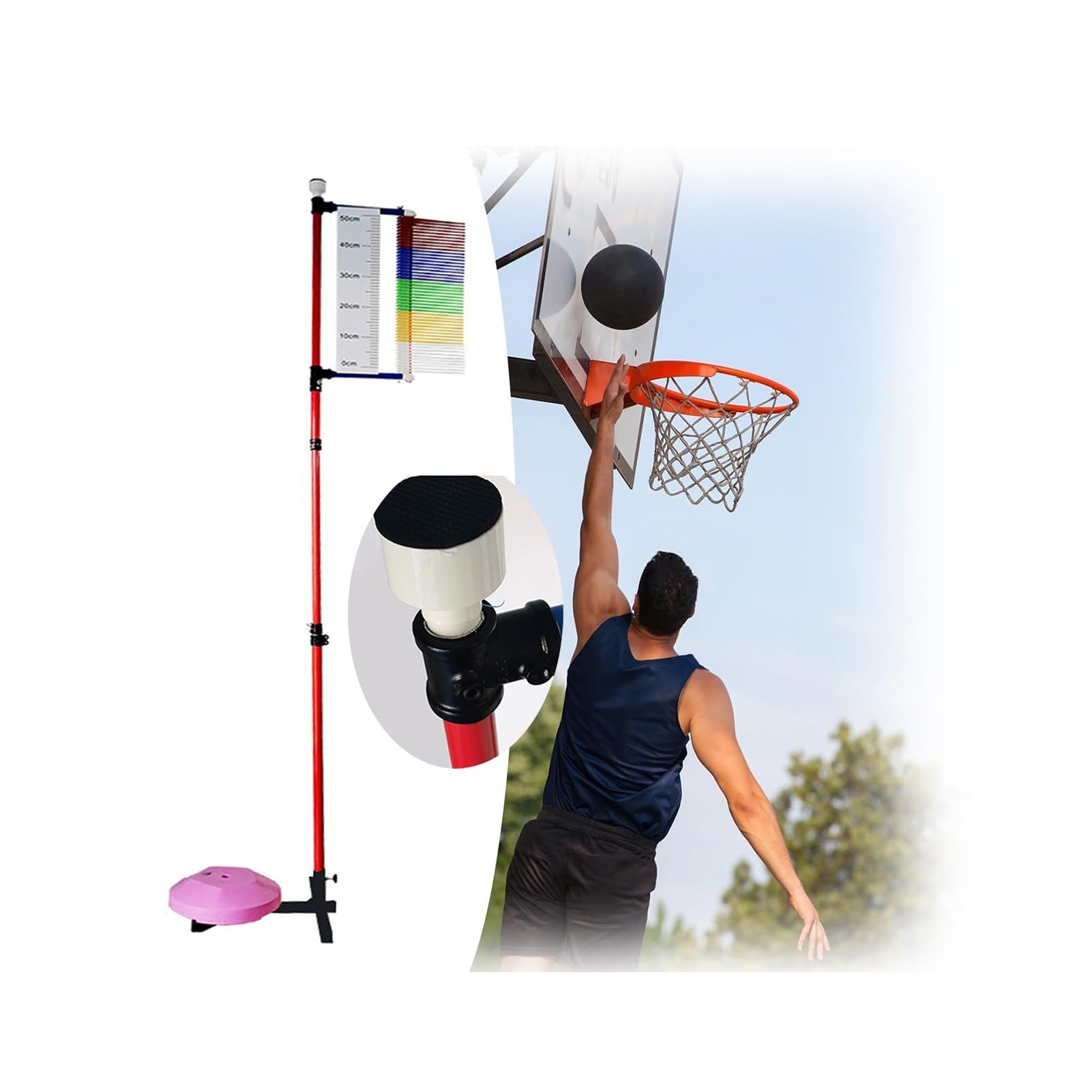 Medidor de altura de salto vertical ajustable para mejorar rendimiento en voleibol y baloncesto