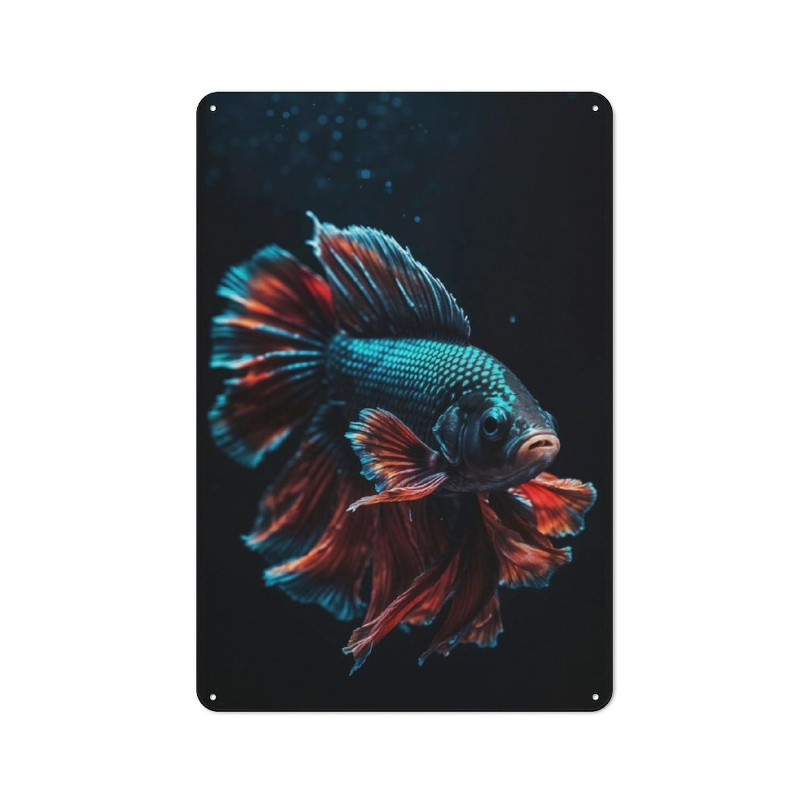 Junmoney Vibrant Betta Fish Country Style Kitchen Metal Sign 30X20cm Featuring Diner Style Decor For Kitchen, Cafe, Pantry Or Dining Room