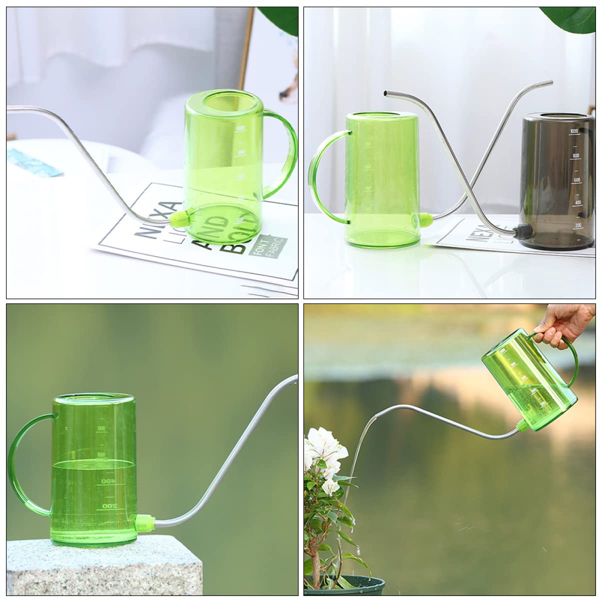 Konewka,Konewka z konewkami do wnętrz Konewka ogrodowa Konewka do kwiatów Konewka długa wylewka do(Green)