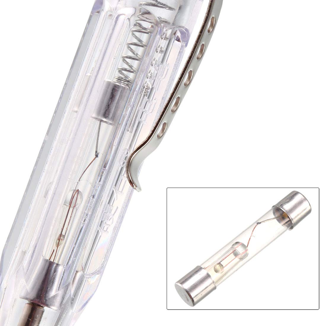 uxcell Voltage Tester AC 100-500V with 3mm Slotted Screwdriver with Clip 141mm Length for Circuit Test, Clear, Pack of 5 — Amazon image 3