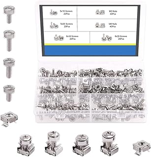 Mobestech Nuts Pc Screws Rack Screws 1set Screws Studs Computer Nuts Mounting Cage Mount Server Accessory Rack Insert Square Cabinet Replacement Pc Screws Rack Screws Screws