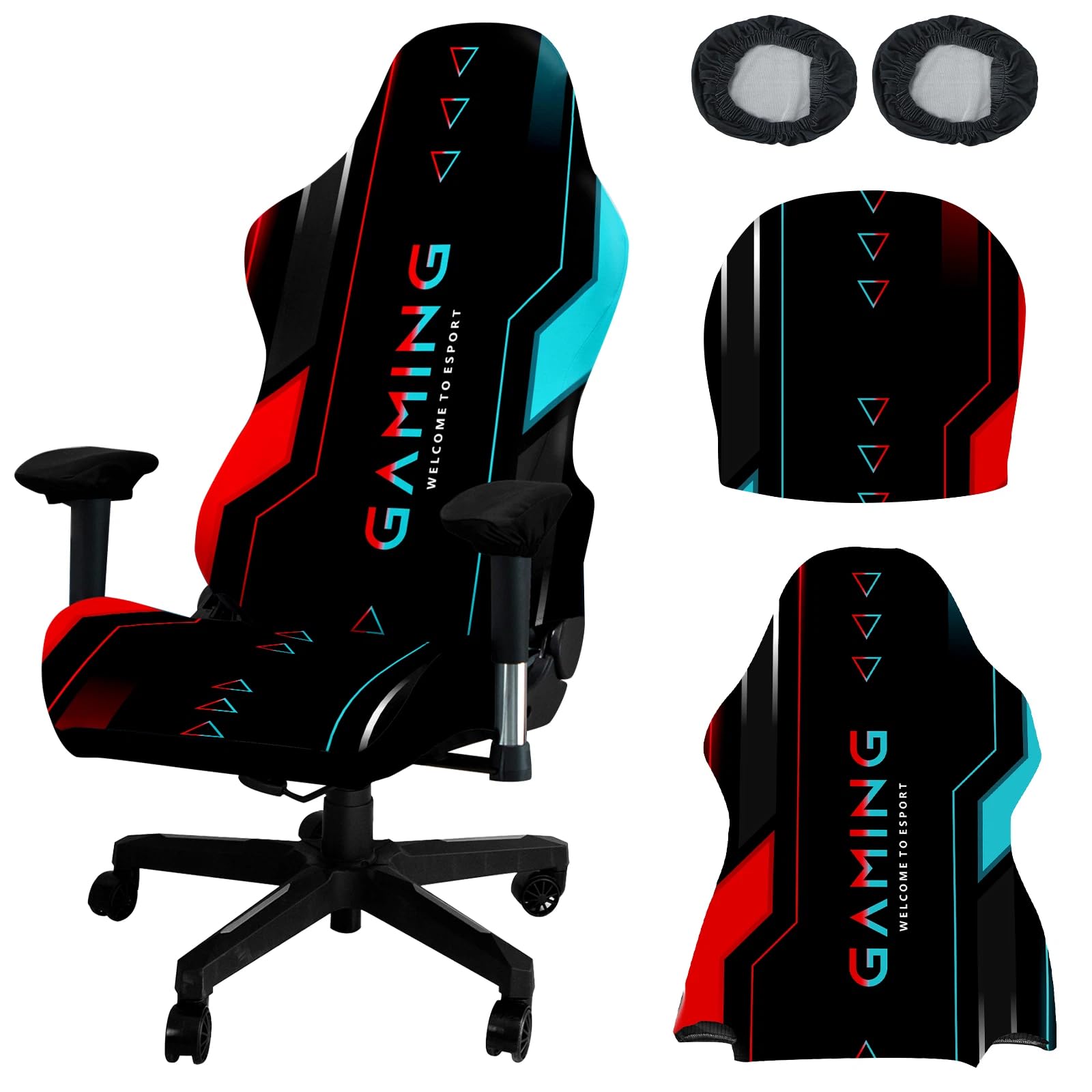 Yilnlg 4Pcs Stretch Gaming Chair Cover Breathable Washable Protective Cover