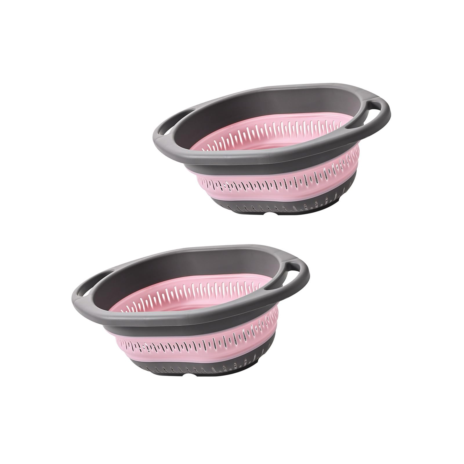 carotoe 2pcs Silicone Colanders Set Foldable Design Basket NonSlip Base Multipurpose Strainer for Rice Vegetables Noodles Foldable Kitchen Storage Basket