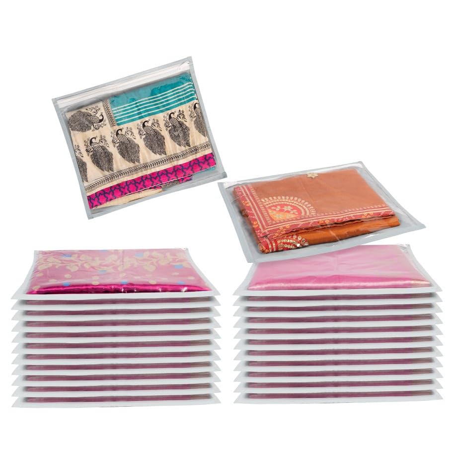 HomeStrap set of 24 Foldable Single Saree Covers / Clothes Storage Bag