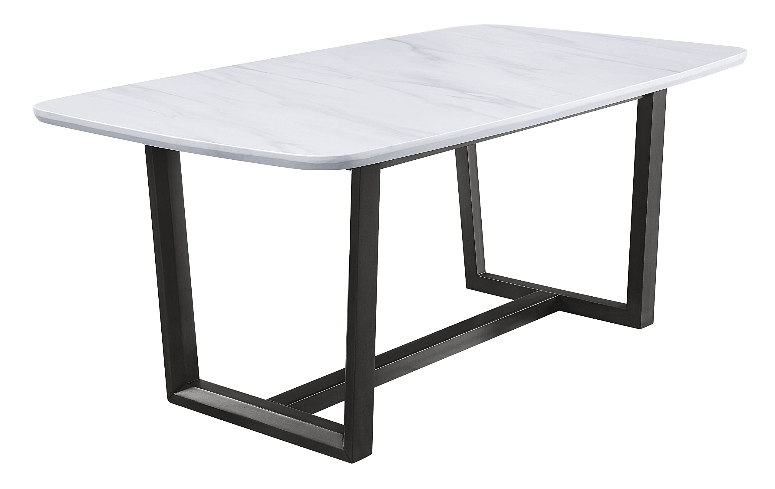 Acme Furniture Madan Dining Table, Marble Top & Weathered Gray Finish