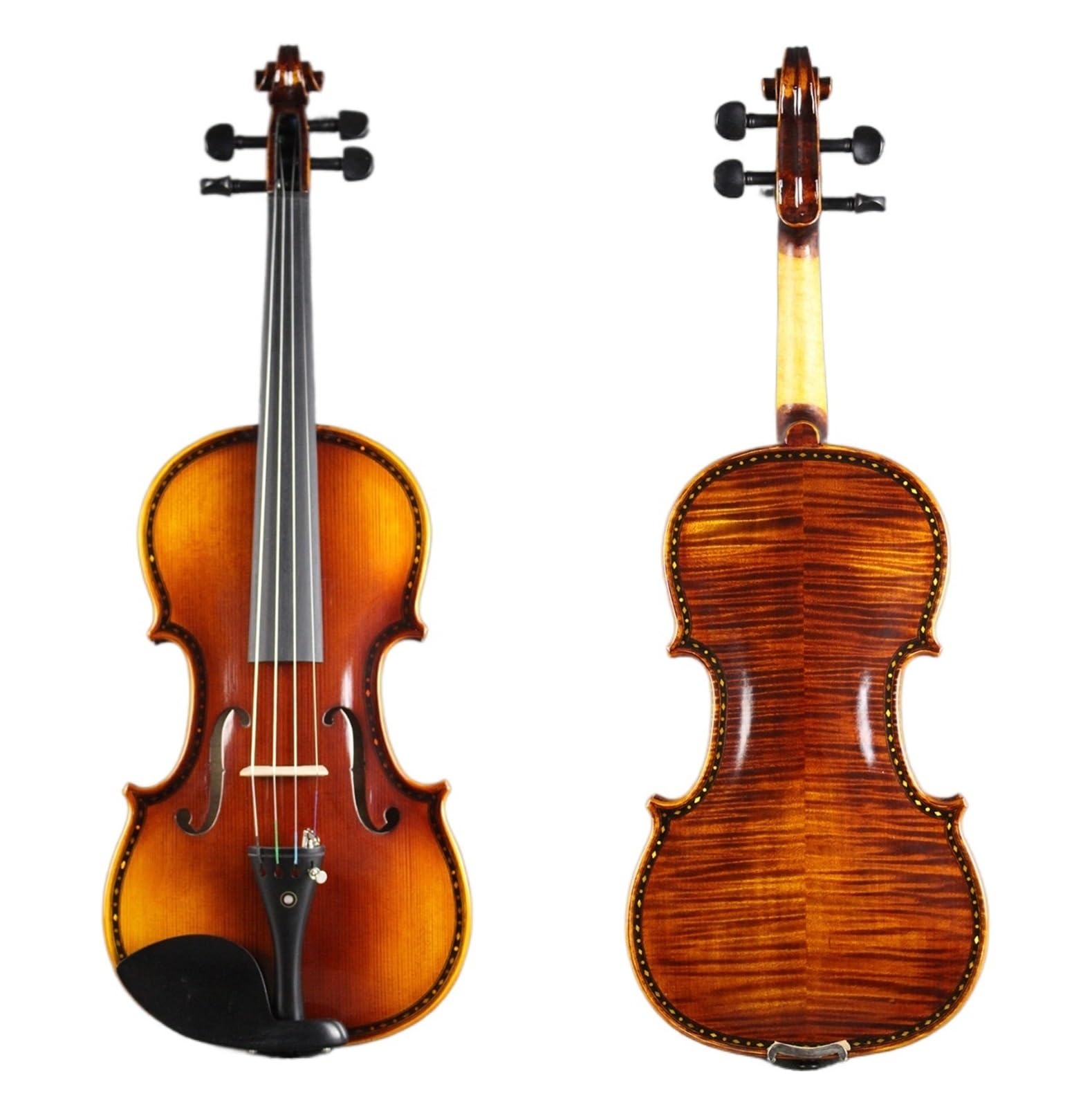 BABYCE Geige anfänger 4/4 Geschnitzte Violine Mit Wunderschöner Zeichnung, Einteiliger Boden Mit Gratis Koffer Und Bogen