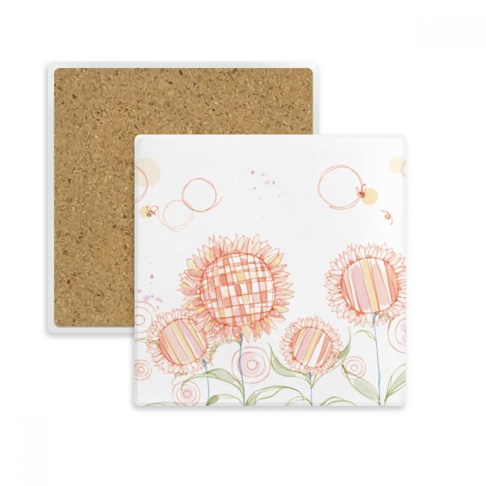 Sous-verre motif tournesol et abeille pour table et salon