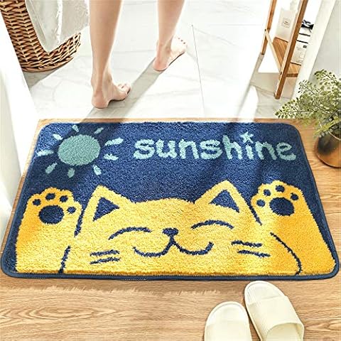 Bathroom Rug Mat, Non Slip Extra Soft Bath Mat Washable Dry Fast Water Absorbent Bath Rug, Carpets for  Indoor, tub, Shower, and Bath Room -Cartoon cat - 20"x32" Cover
