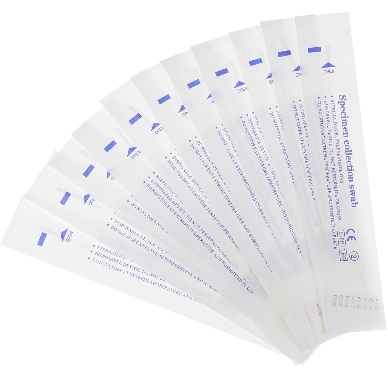iplusmile Tamponi nasofaringei sterili, con punta in cotone, applicatori in nylon, 20 pezzi