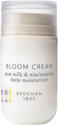 Beekman 1802 Bloom Cream Goat Milk Face Moisturizer with Niacinamides - Lightweight Daily Moisturizer, Deeply Hydrating, Nourishes Skin Barrier, Safe for Sensitive Skin, Cruelty Free, 1.69 floz