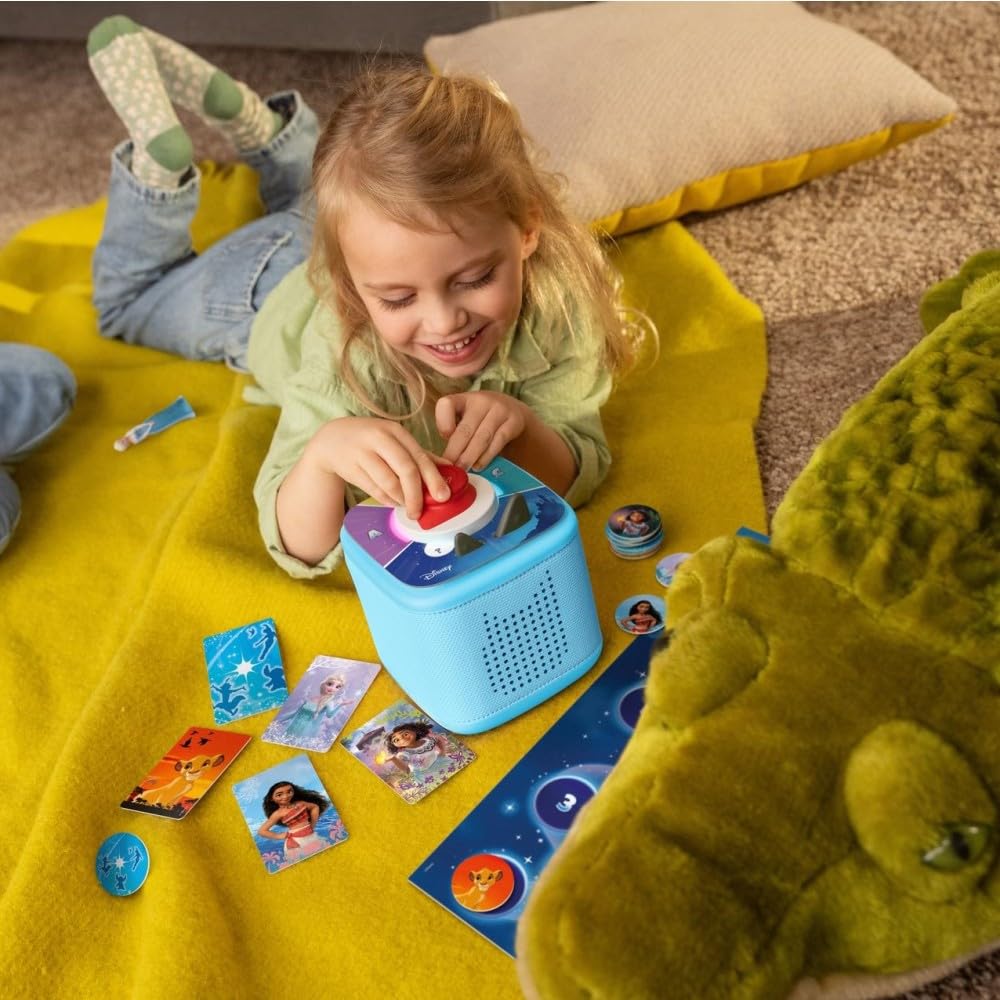 tonies Toniebox 2 Tonieplay Bundle Incl. 1 Tonieplay Spiel + Controller: Disney Quiz, Himmelblau, Audioplayer für Hörbücher, Lieder, Einschlafen und Tonieplay für Kinder