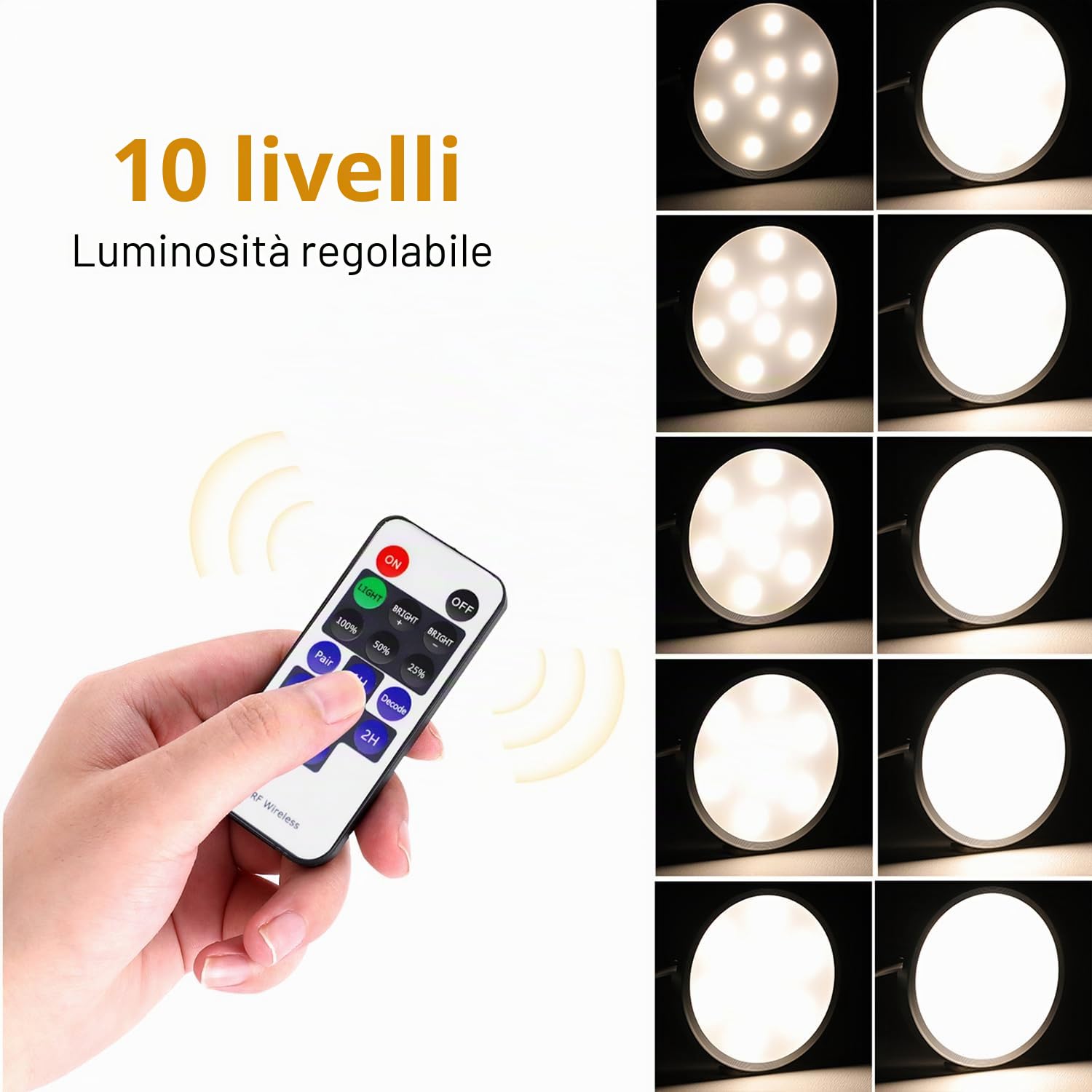 AIBOO Luci Per Armadi A Led, Set Di 4 Completi Inclusi Tutti Gli Accessori, Alluminio, 12,00 Watt 12,00 Volt 6 Bianco Naturale 4000K