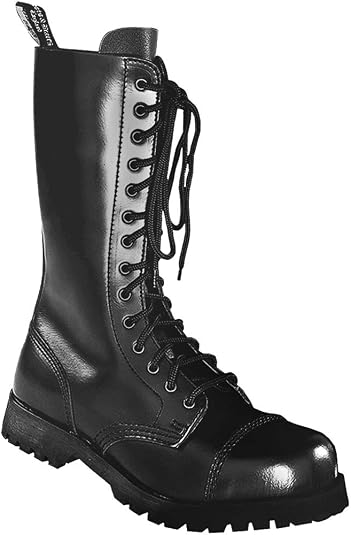 Bottes Rangers Boots & Braces 14 Trous Lacets - Cuir Noir - Pointure 44 EU / 10 UK