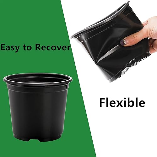 Miniatura 5 de DEAYOU 60 macetas de 3, 4, 5 pulgadas, macetas de plástico con agujeros de drenaje, macetas pequeñas para plantas de plántulas para jardín,