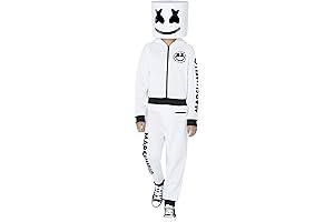 Spirit Halloween Marshmello Kids Jumpsuit Costume: Official DJ Cosplay Outfit for Boys