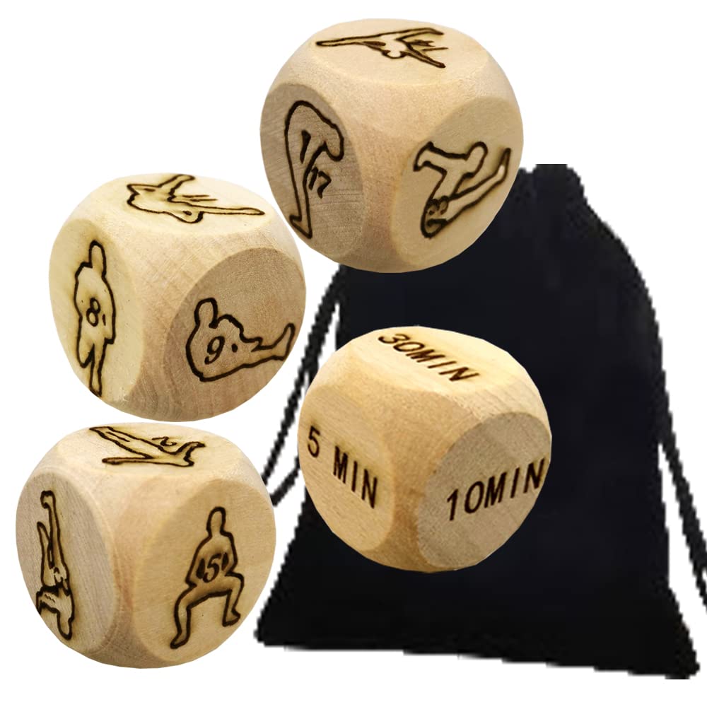 Buy 4Pcs Luxury Wooden Yoga Fitness Exercise Decision Dice Naughty
