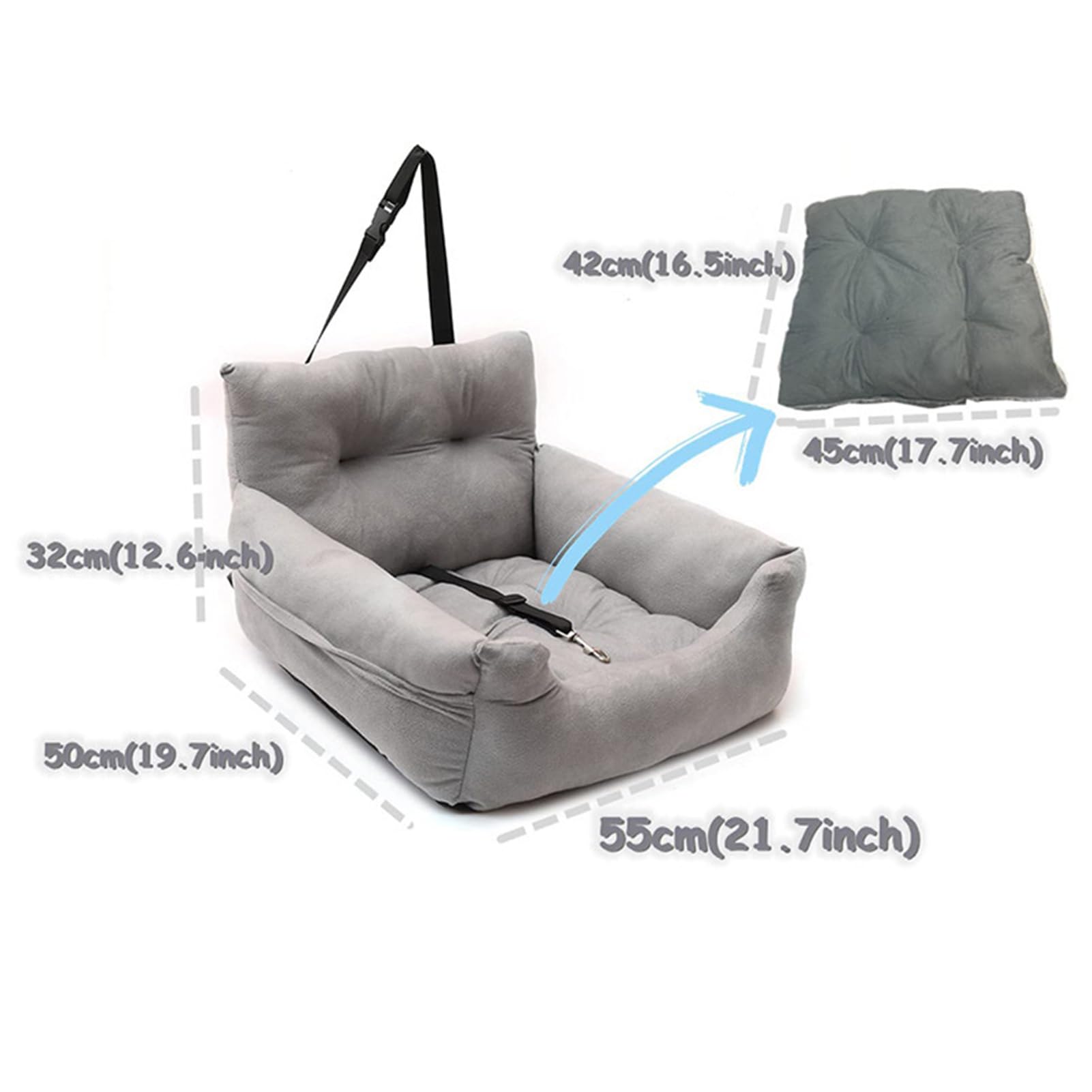 Fotelik samochodowy legowisko dla psa wielofunkcyjna sofa dla zwierząt domowych na wszystkie pory roku - solidny pasek wygodne torby do przechowywania dla właścicieli