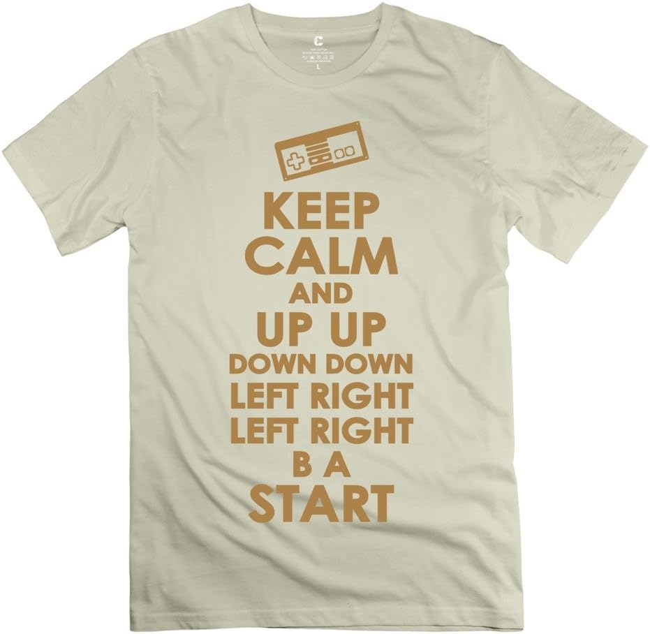 Rachiah 100% Cotton Men's Keep Calm Konami Code T-shirt XL
