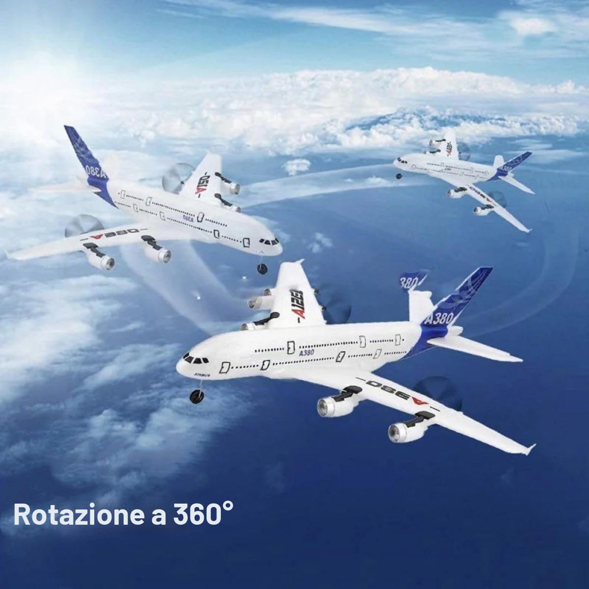 efaso Aereo RC A-120 Aereo telecomandato in robusto materiale EPO con sistema di stabilizzazione Aereo telecomandato a 3 canali con 2,4GHz Rc Aereo passeggeri