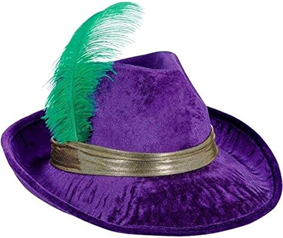 White pimp hat with feather Clearance