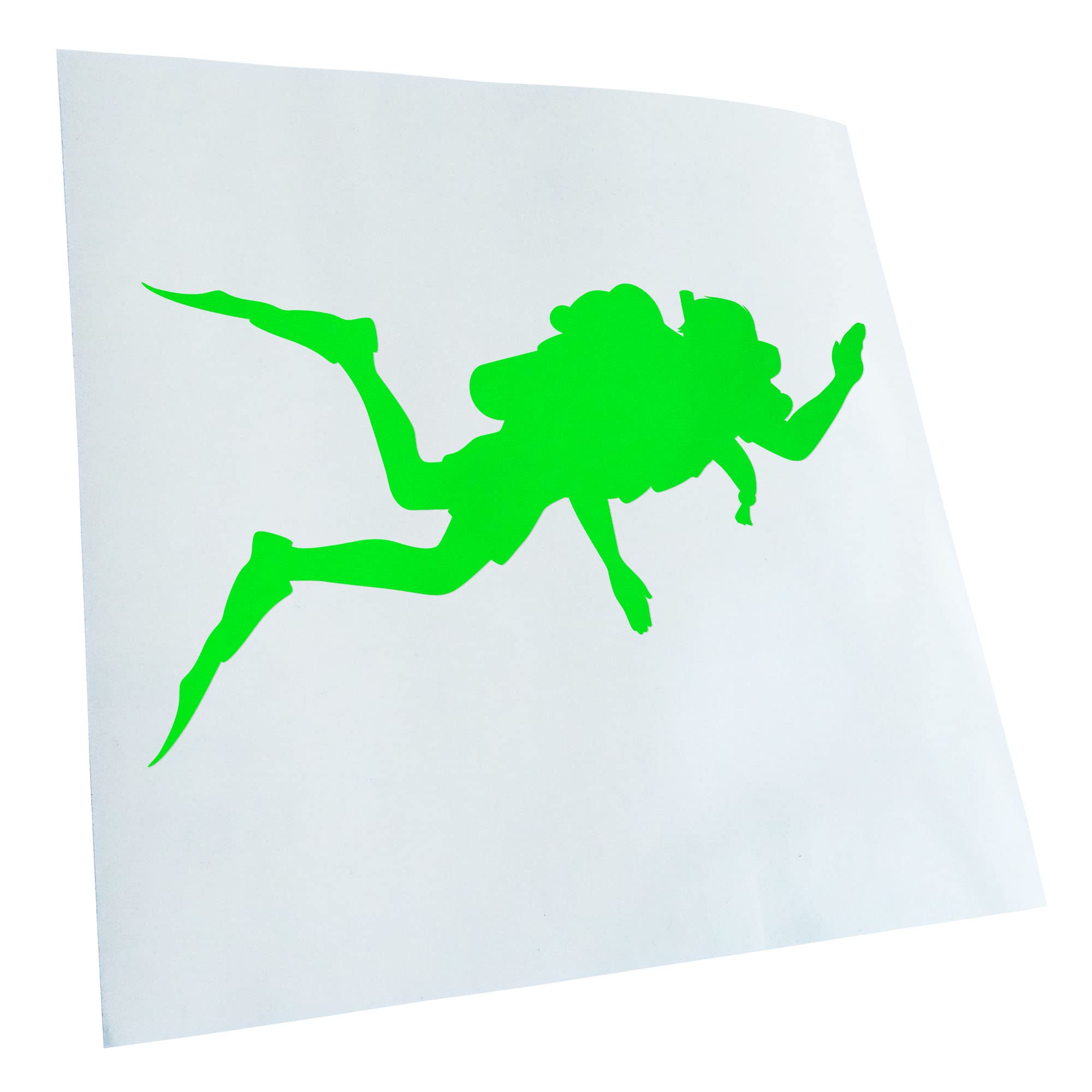 Kiwistar - Car Sticker - Neon Green - 60 x 36 cm Diver Silhouette - Rear Window Car Sticker Weatherproof for Car Truck Moped Truck - Sticker Exterior Self-Adhesive Tuning Accessories for Window