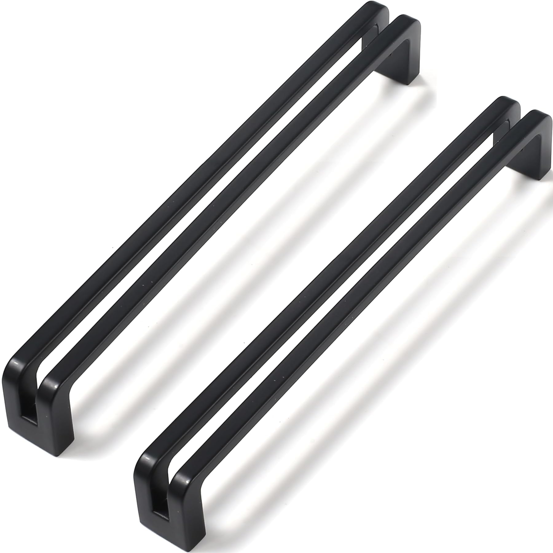 SYZOW 6 Pack Black Cabinet Pulls 256mm Hole Centers Kitchen Cabinet Handles Zinc Alloy Vintage Drawer Pulls