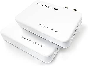 MoCA 2.5 Adapter with Dual 2.5GbE Ports (2-Pack) | High-Speed Ethernet Over Coaxial Network | 2.5Gbps Wired LAN for Streaming, Gaming, Mesh WiFi | Includes Coax and Ethernet Cables | KB-M3-02