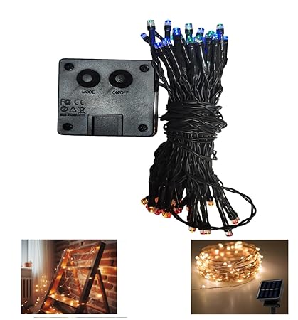 QAWACHH 50 led Solar Power LED light in 7 different Modes with 15 hours Battery Backup for Outdoor Garden or Yard