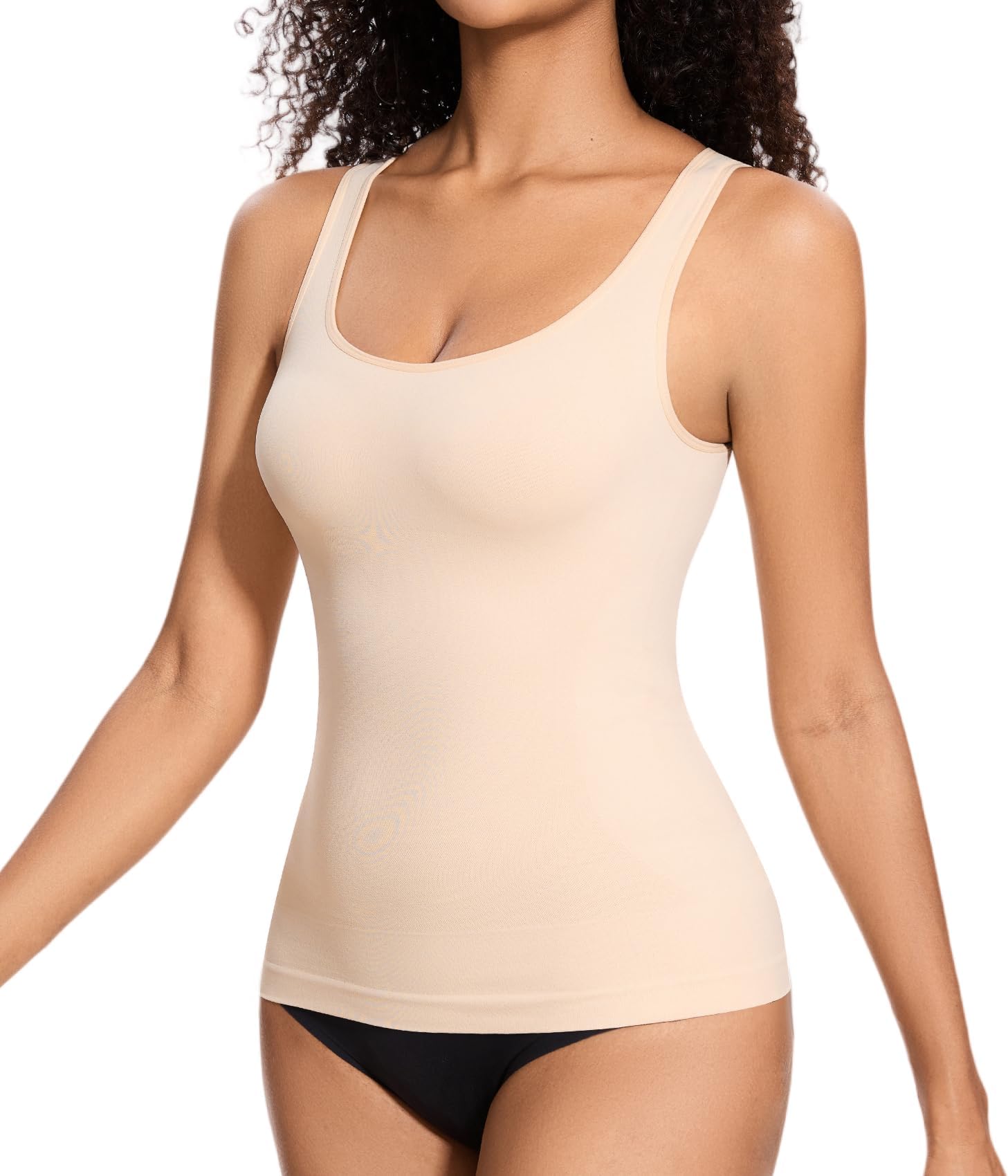 – Compressions Tank Top for Women Tummy Control Shapewear Top Waist Trainer Cami Vest with Wide Straps