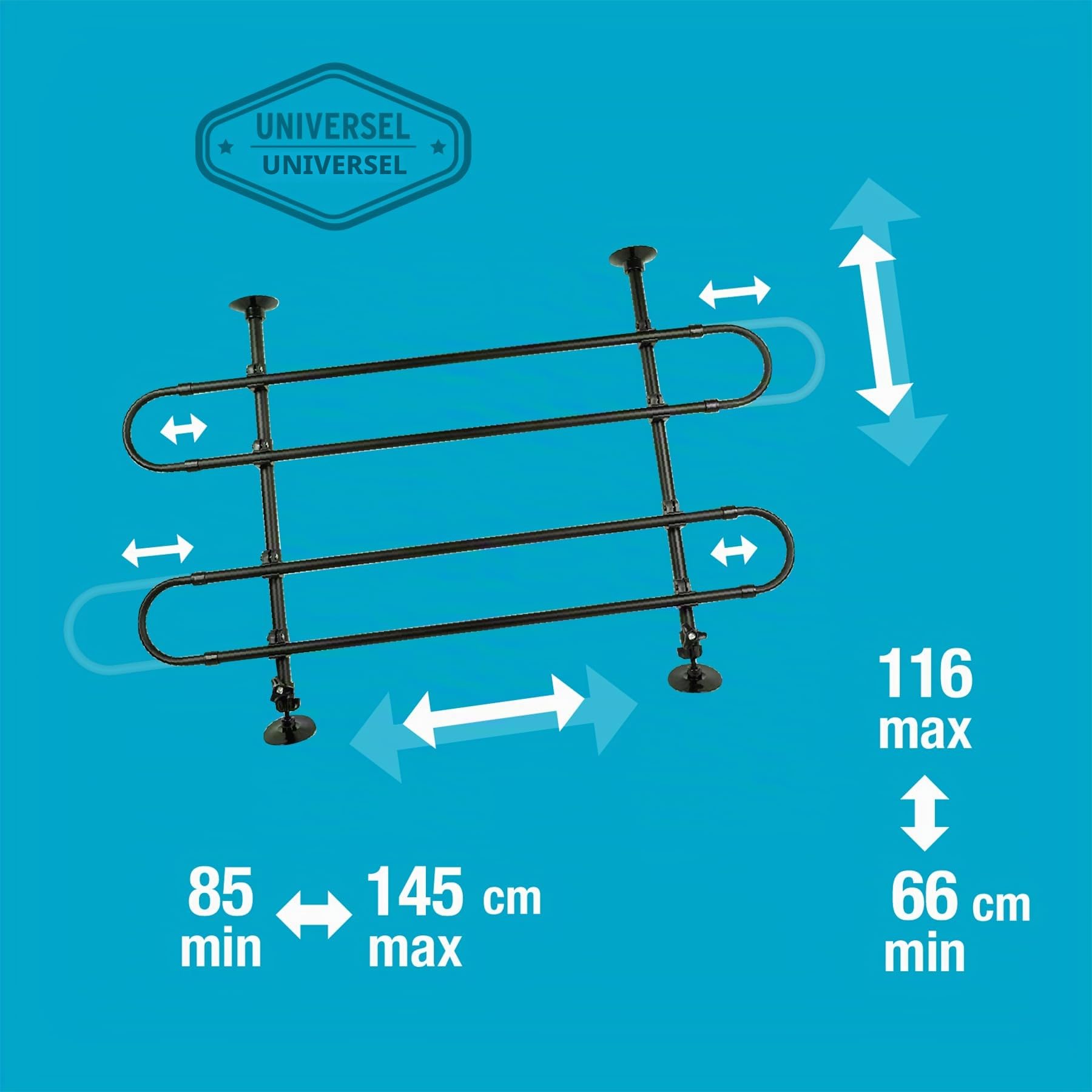 FIDELAMI Animals&Car 170005 Grille de séparation Ajustable pour Animaux Tous véhicules