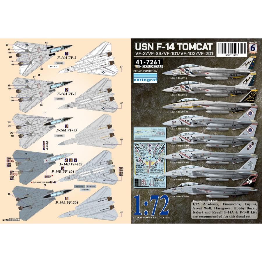 Amazon | DXMデカール[41-7261] 1/72 アメリカ海軍 VF-2/VF-33/VF-101