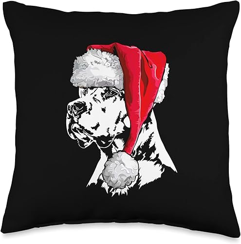 Wilsigns Santa Dogo Argentino Funny Santa Dogo Argentino Christmas mom Dog Throw Pillow 16x16 Multicolor