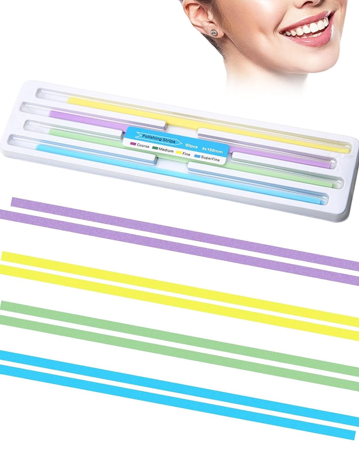 Papel de Lija Dental para Pulir Dientes Kit de Herramientas Resistente Limpieza Profunda Higiene Oral (60 Piezas)