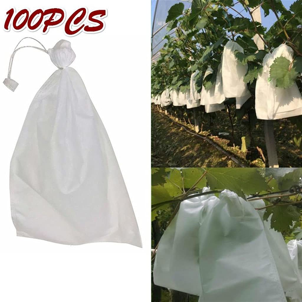 100 szt. Torby ochronne na winogrona ze sznurkiem Siatkowe woreczki owady