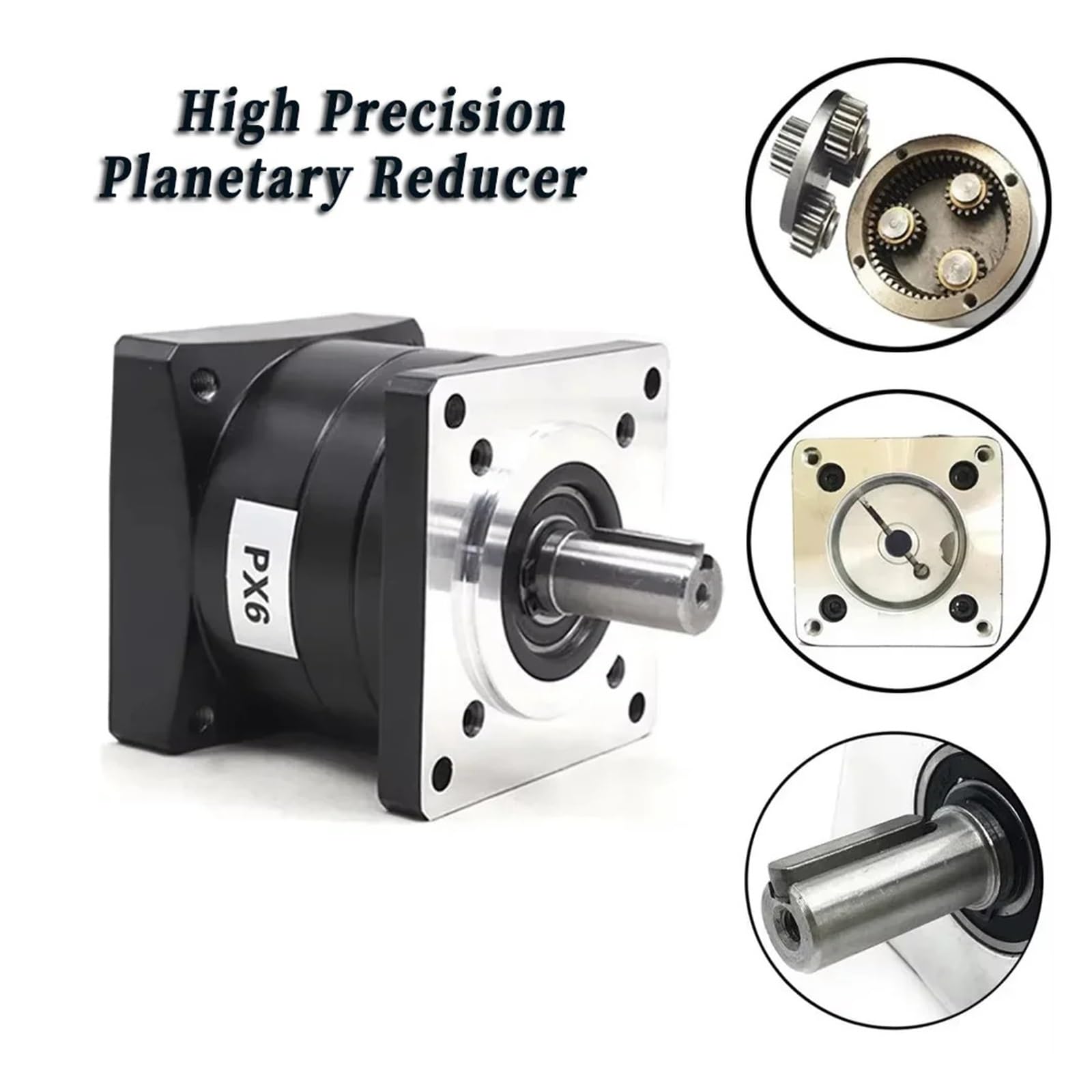 Planetary Reducer Nema23 Nema34 Planetary Gear Speed Ratio 3:1,5:1,10:1~216 Nema42 Step-Down Gearbox for 57/86/110/130 Flange Stepper Reducer CNC(Ratio 20 to 1,110PX-22mm Output)