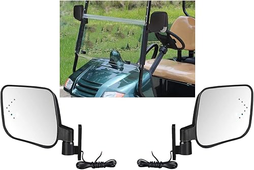 Dr.Acces Espejo retrovisor para carrito de golf con señal de giro LED Espejo lateral para carrito de golf con señal LED Trun se adapta a EZ-GO Club