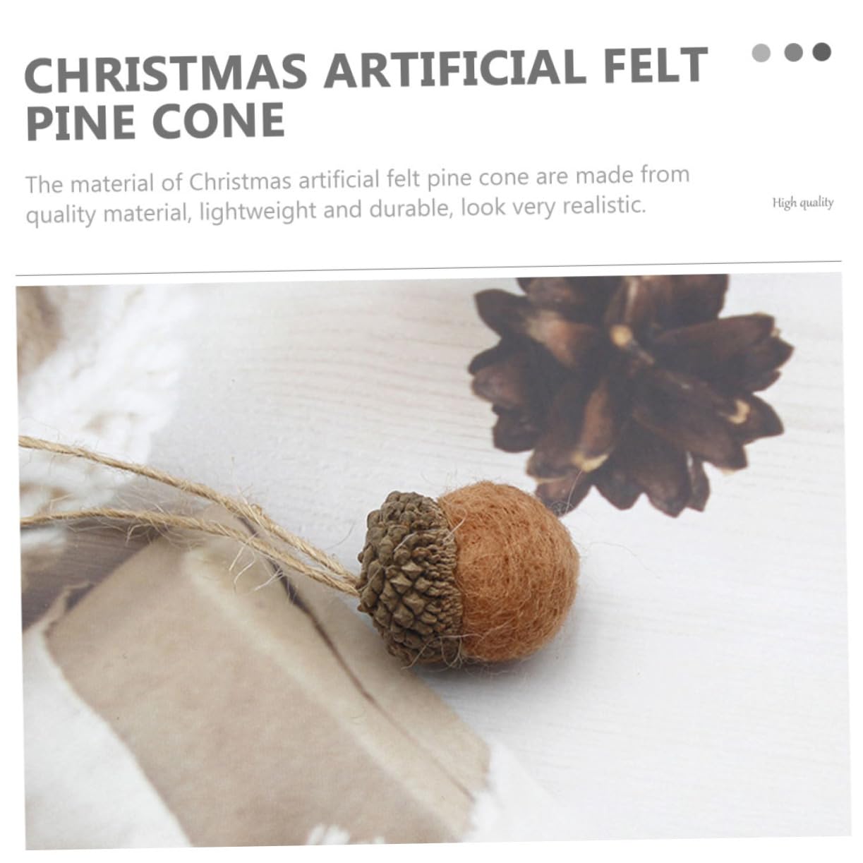 Cabilock 3 Set Di Decorazioni Per Albero Di Natale in Feltro Pigne Decorazioni Per Feste Di Natale 25 Pezzi * 3