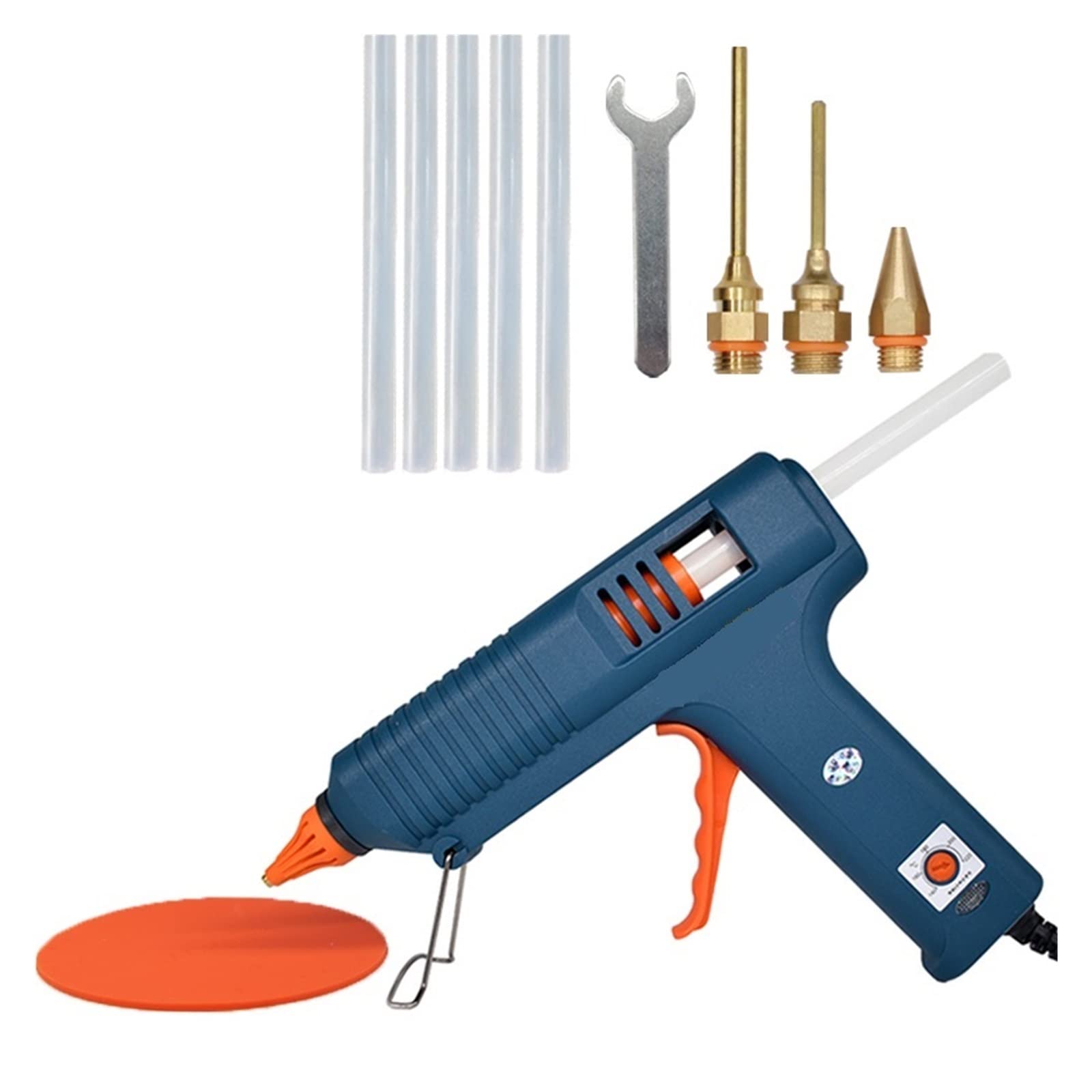 Yfdgd Set D 150W Hot Melt Glue Gun Adjustable Temperature Nozzle 11Mm Sticks Professional Indusrial Adhesive Quick Reliable Flow Bonding(Set D)