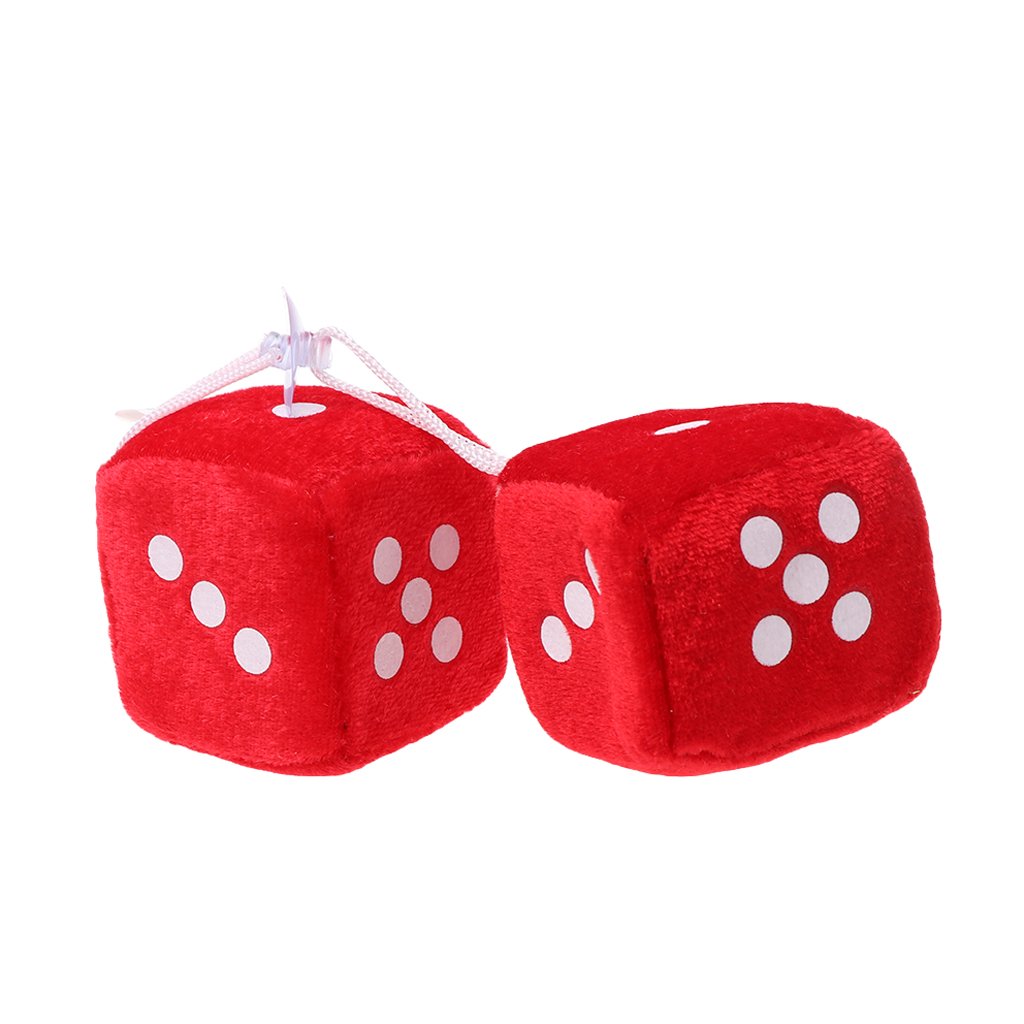 1 Pair Fuzzy Dice Dots Rear View Hanger Decoration Car Styling Accessorie Car Hanging Ornament