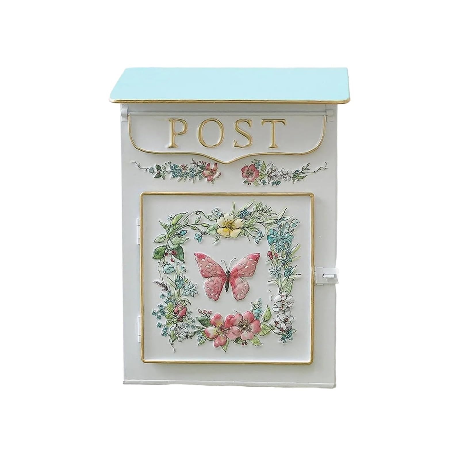 Mailbox Wall Mount Mailbox Antique Style Decorative Iron Charm Mail Box Letterbox Post for Entryway Gate Garden Farmhouse Fence