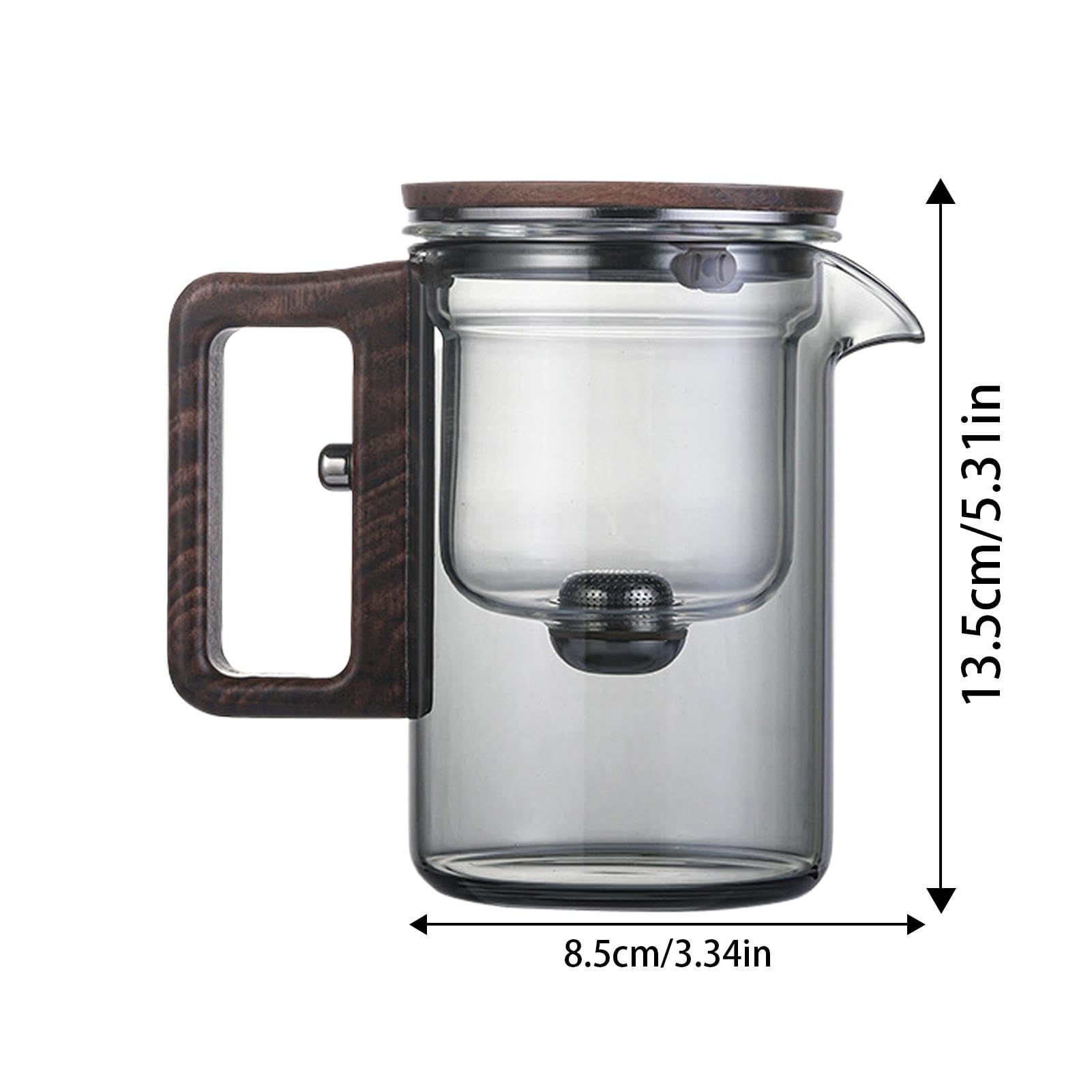 Teiera in – Teiera multiuso trasparente | 520 ml filtro in | trasparente teiera in borosilicato con colino, bollitore trasparente resistente al calore per tè verde, tè nero