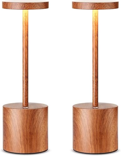 Miniatura 1 de SAKRINGT Paquete de 2 lámparas de mesa inalámbricas recargables, 5000 mAh funciona con pilas, luz de mesa LED portátil, lámpara de escritorio con