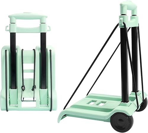 Carro de mano plegable portátil, carrito ligero compacto con 110.2 lbs110 libras, resistente, 2 ruedas, construcción sólida, mango ajustable para