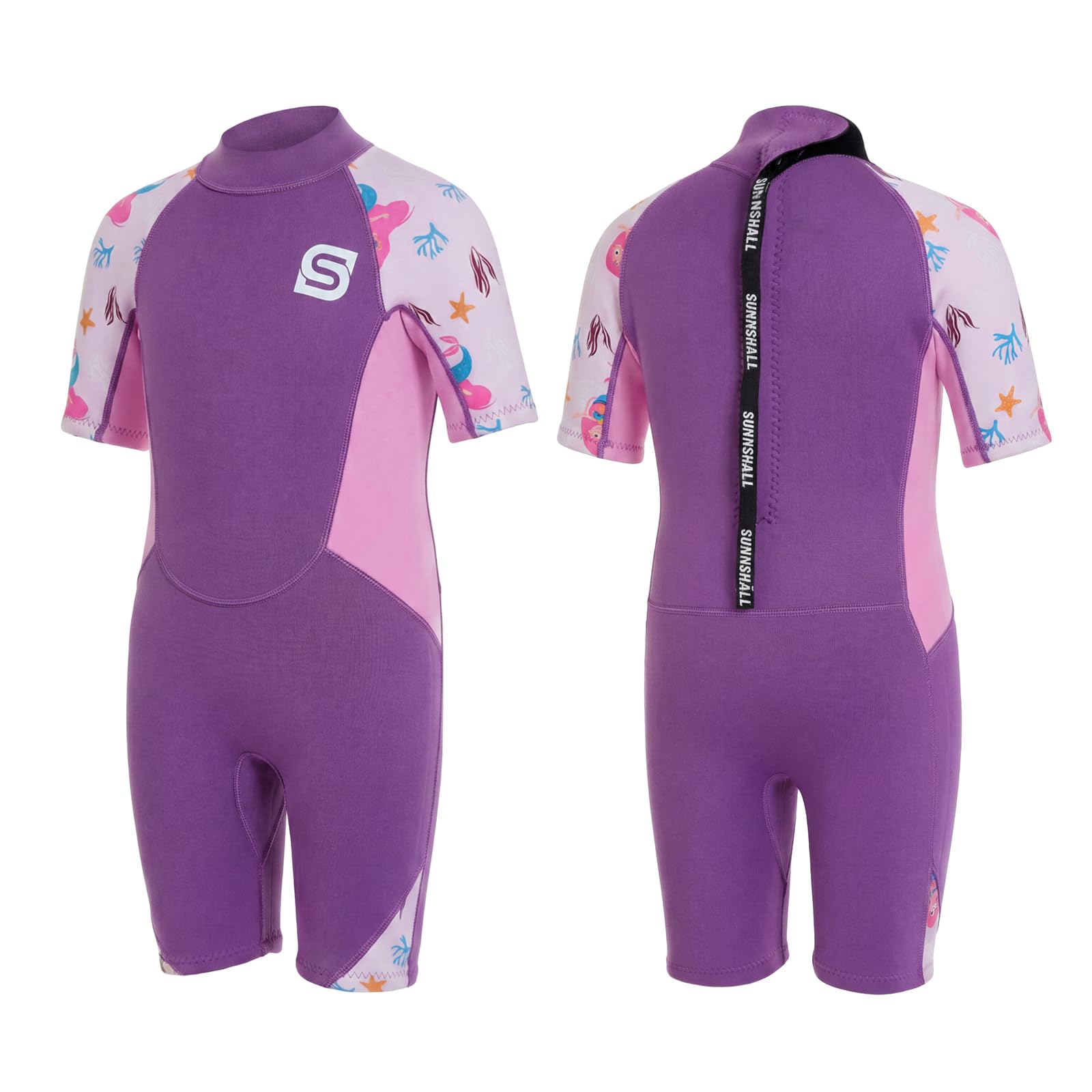 Summshall Kids Wetsuit - 2mm Neoprene Thermal Shorty Swimsuit for Boys Girls Toddler | Flexible, Warm, UPF50+Sun Protection for Swimming, Surfing, Water Park, Beach Water Sports