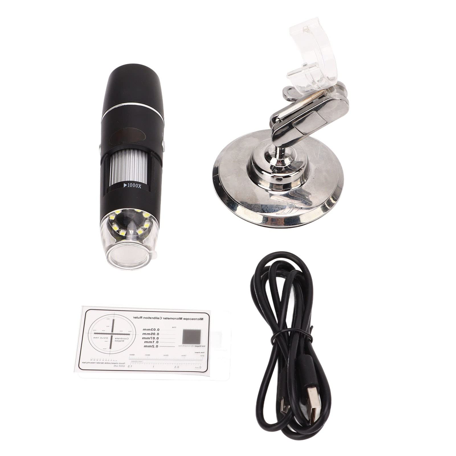Microscopio Digital Inalámbrico HD 1000X con Base Giratoria para Tableta iOS, Ideal para Niños, Microscopio Electrónico Portátil de Mano