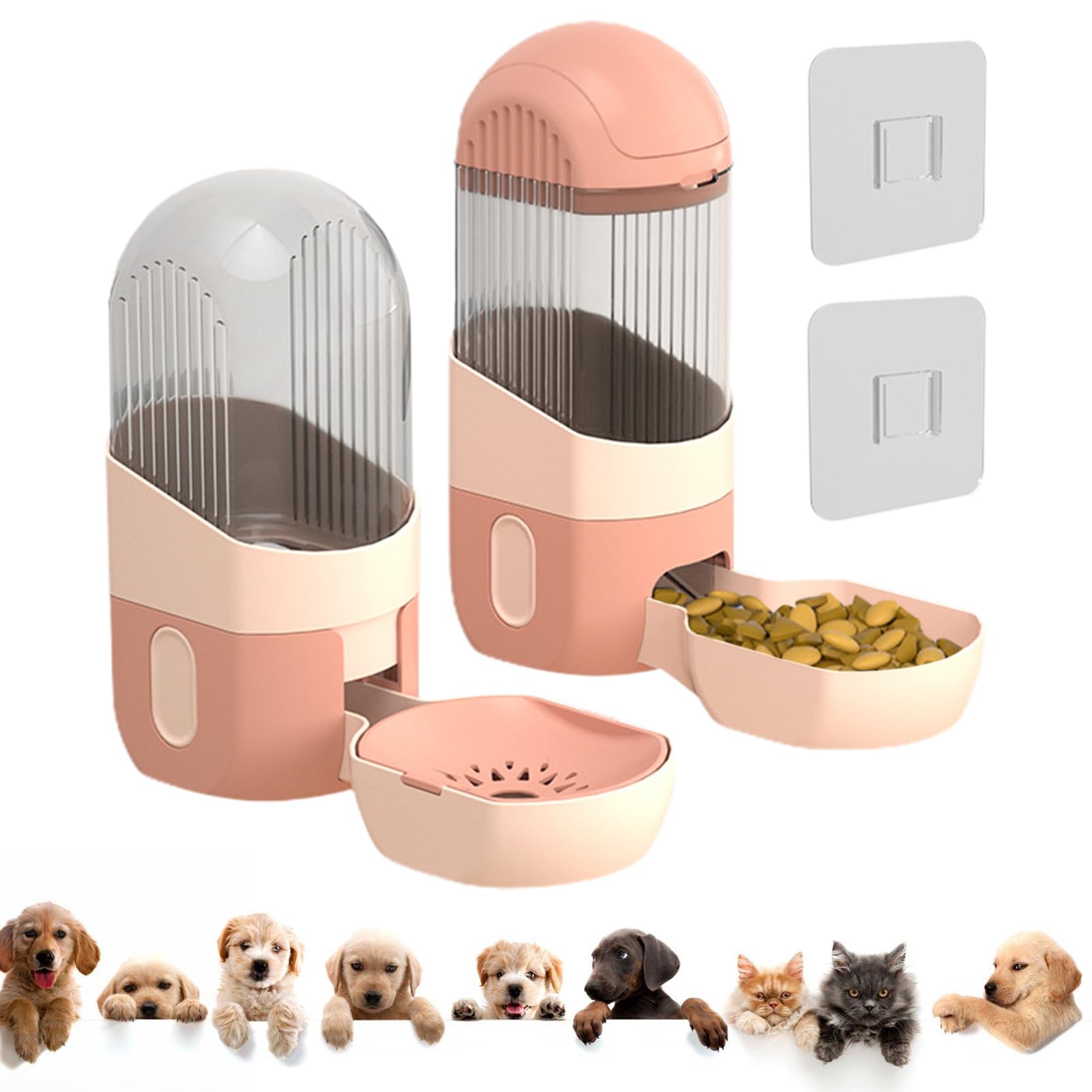 Comedero automático para gatos, bebedero automático 2 en 1, agua de gravedad para gatos, jaula extraíble, cuenco de comida para mascotas, cuenco de comida para perros y agua, sin derrames, para gatos,