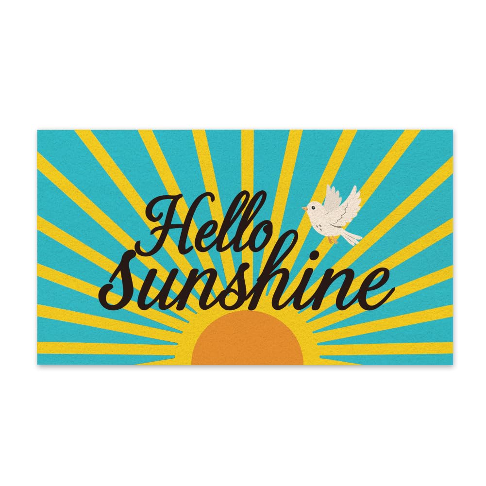 UNICRAFTALE 1Pcs Sunrise Welcome Door Mats Coir Outdoor Matt Front Door Mat for Outside Entry Non-Slip Doormat for Indoor Outdoor Home Bathroom Decor 76x43cm