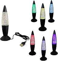 Vista 10 de Mini lámpara de lava con purpurina con enchufe USB, luz nocturna LED multicolor cambiante para regalo de niños, habitaciones de niños, dormitorios